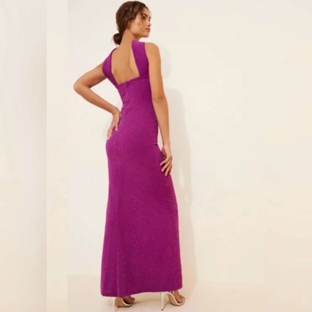 Delfi Collective Mica Maxi Halter Dress in Purple, Size Medium - Picture 3 of 12